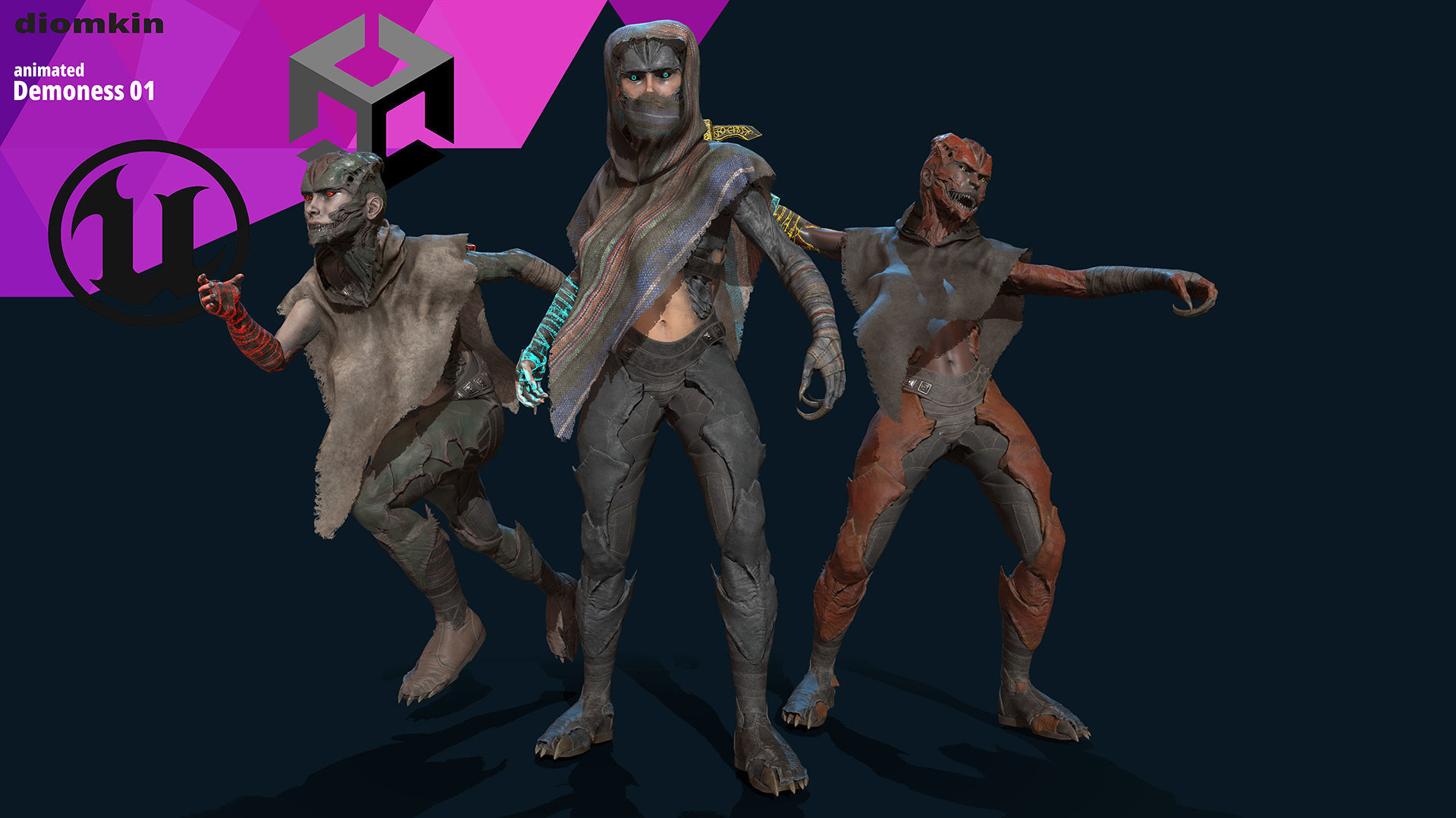 Demons 01 Low-poly 3D model_3