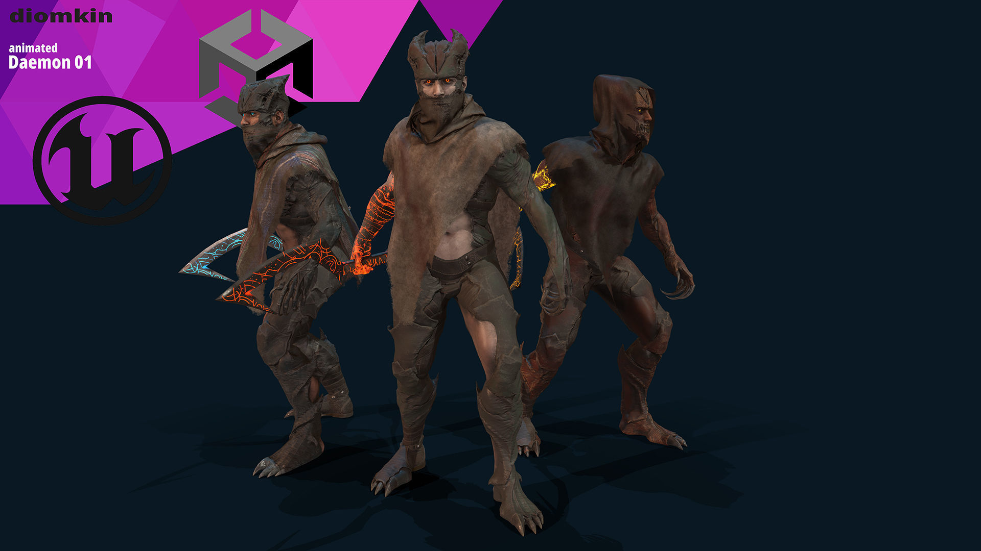 Demons 01 Low-poly 3D model_4