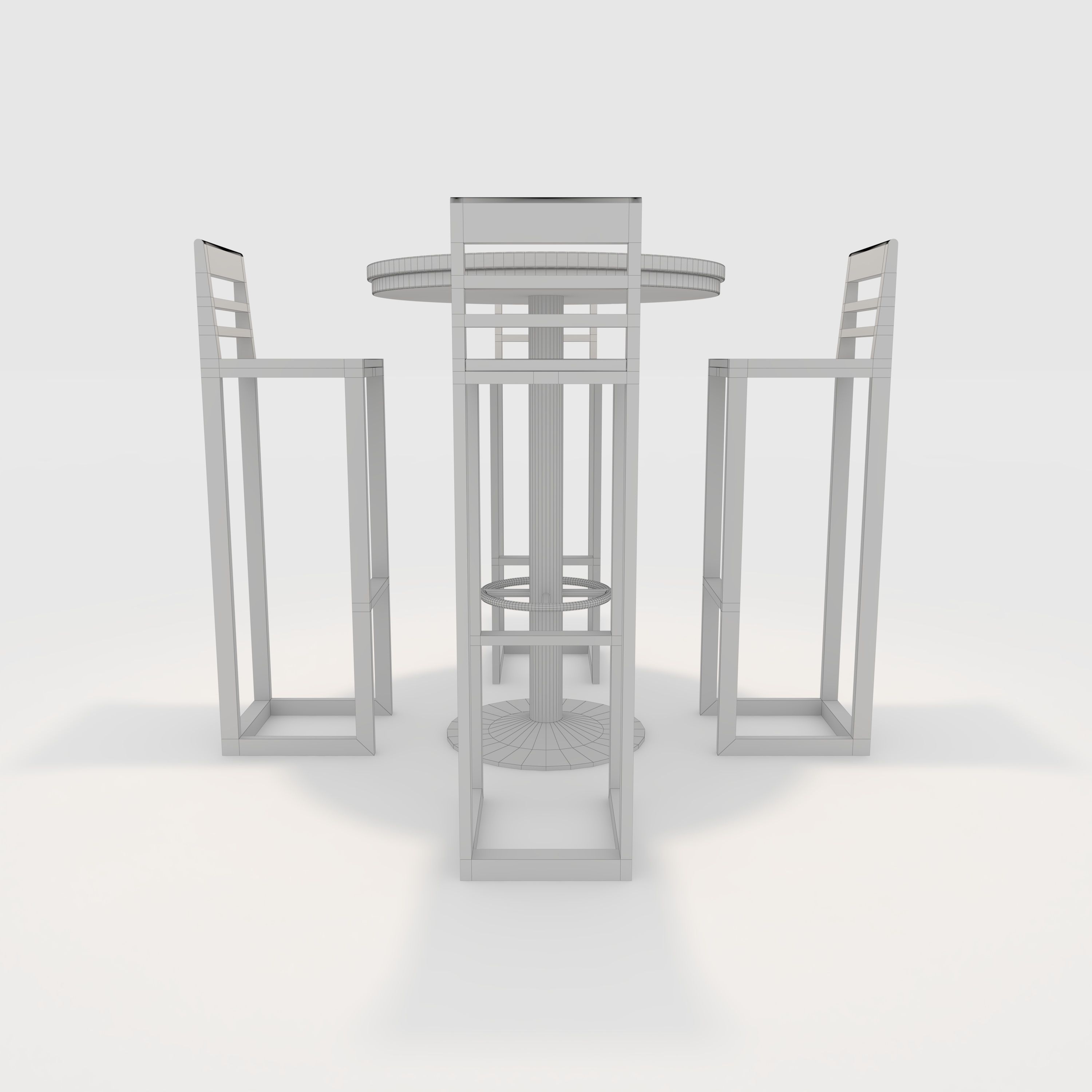 Bar Table And Chair 6 3D model_7