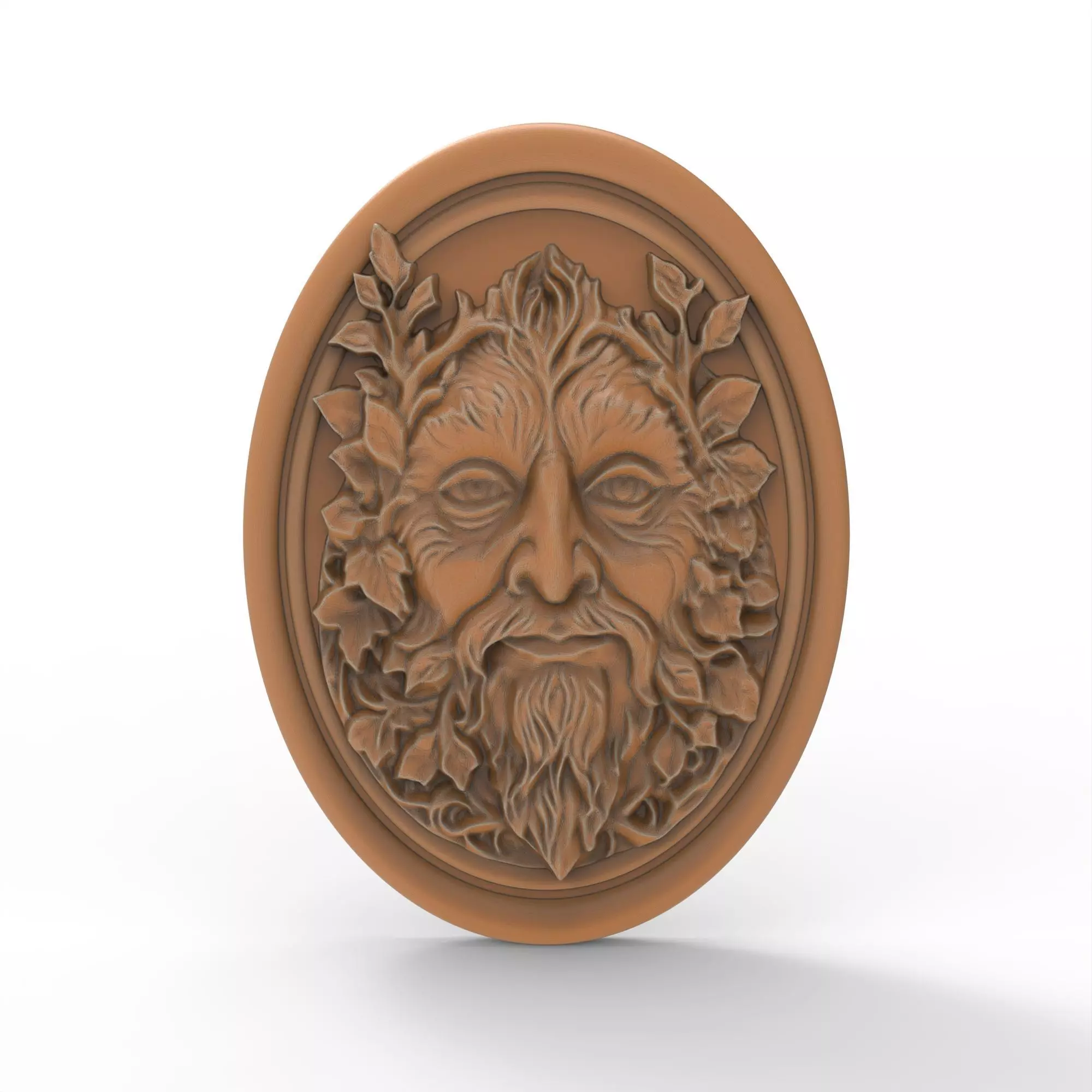 Green Man Oval Shape Sculpture 3D print model_0