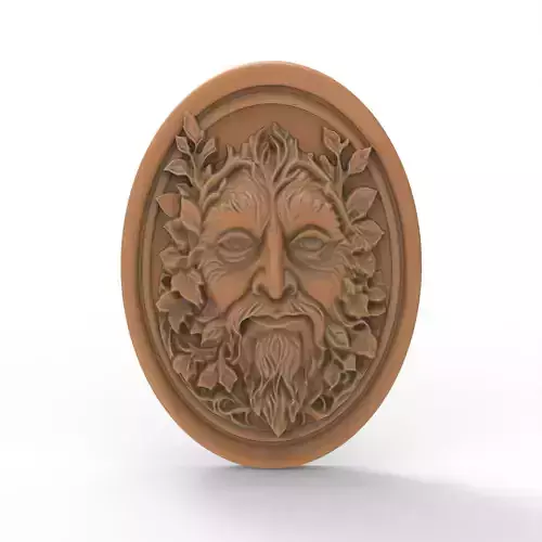 Green Man Oval Shape Sculpture 3D print model