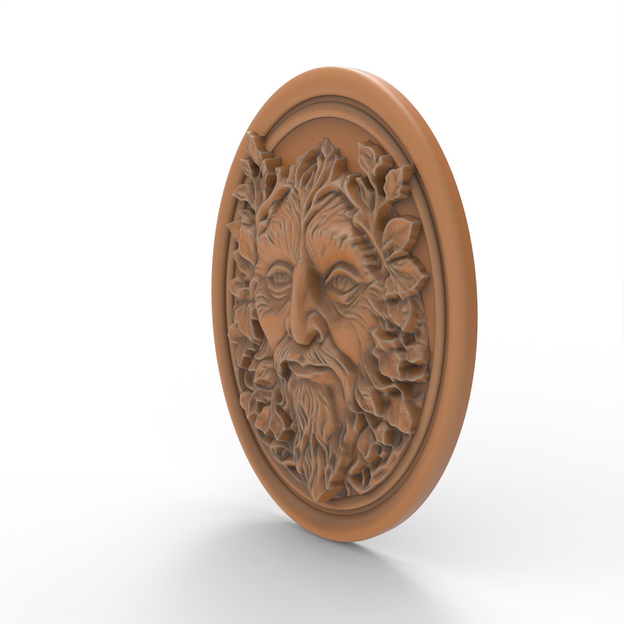 Green Man Oval Shape Sculpture 3D print model_1