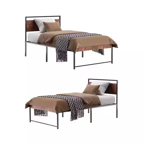 Topeakmart Rustic Metal Bed