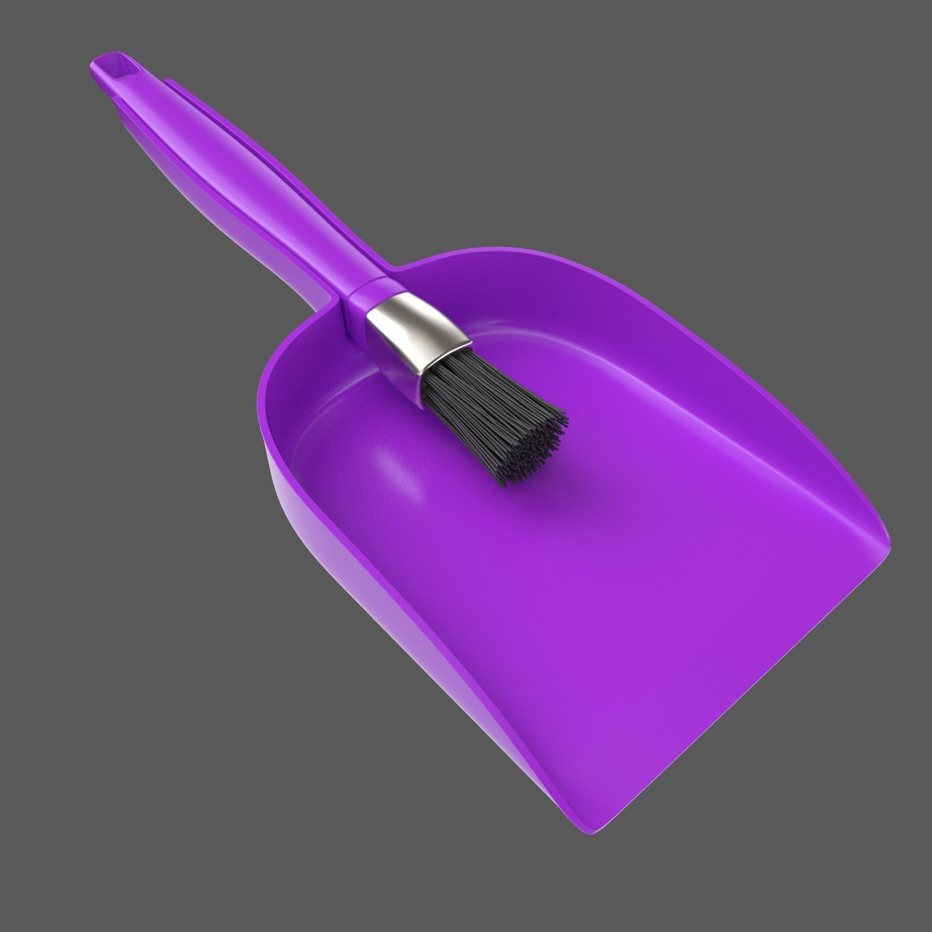 Dustpan and Brush Low-poly 3D model_2
