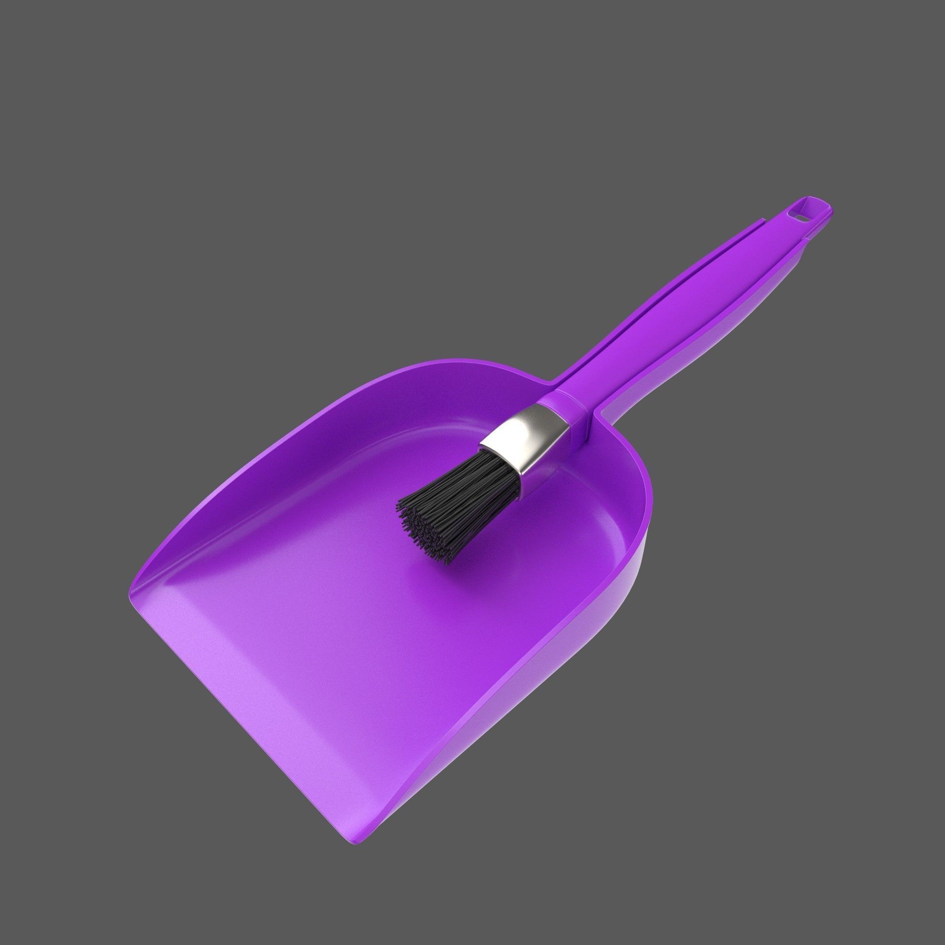 Dustpan and Brush Low-poly 3D model_6