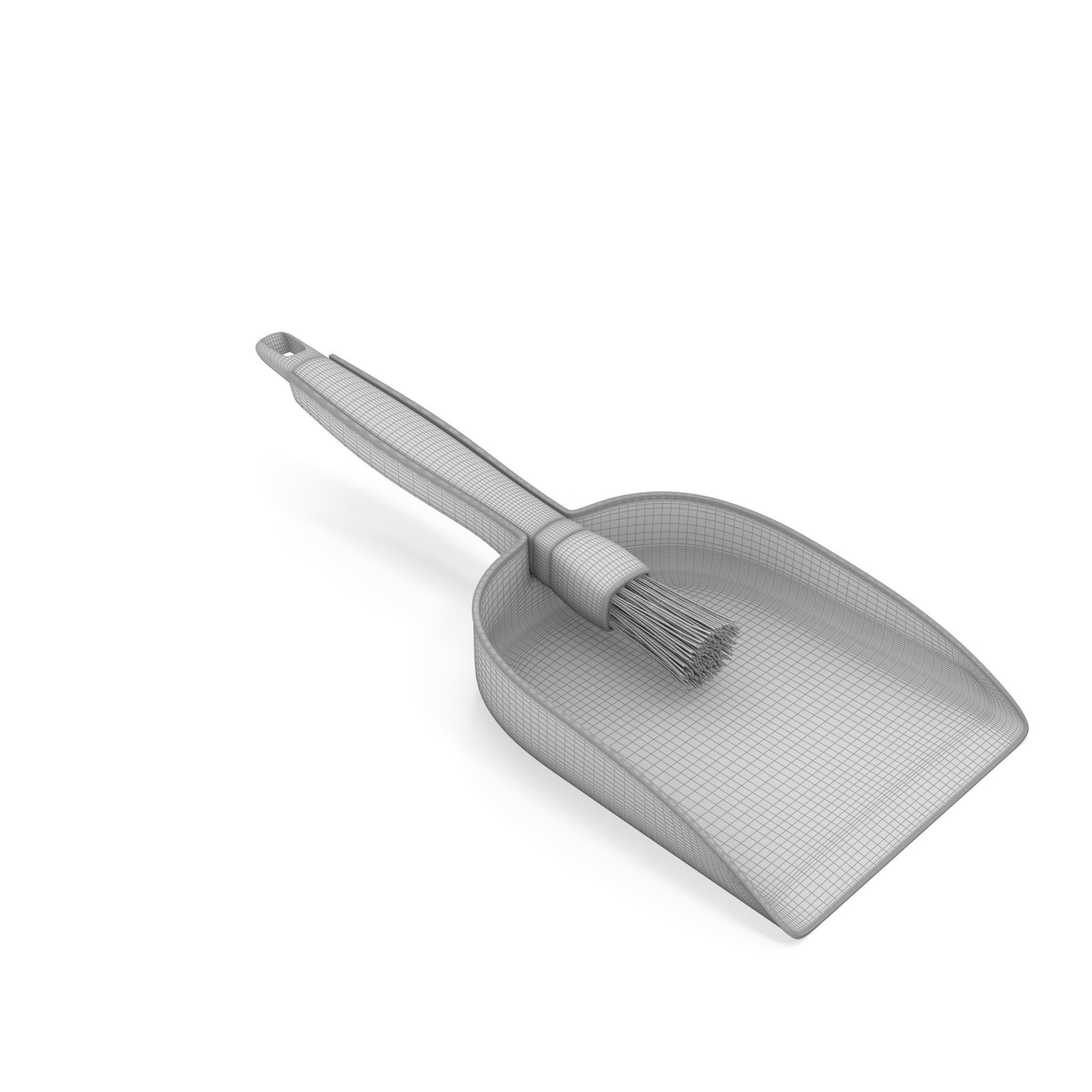 Dustpan and Brush Low-poly 3D model_3