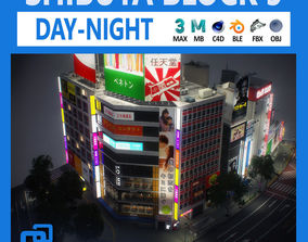 Tokyo Shibuya Scramble Crossing free VR / AR / low-poly 3D