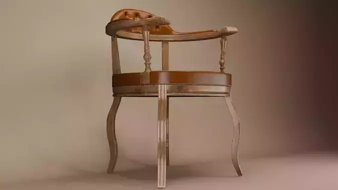 Retro chair with chesterfield design 3D model