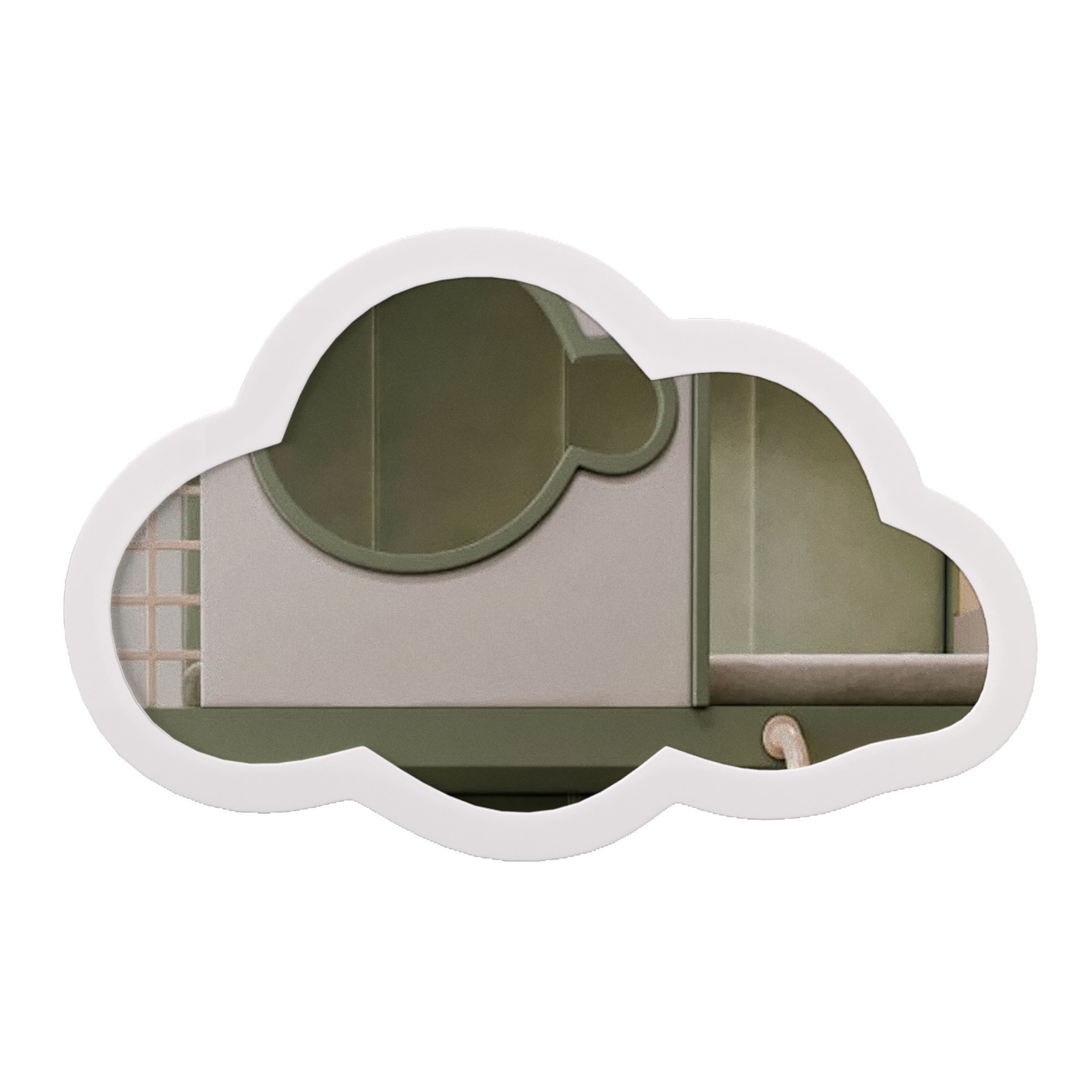 Cloud Shape Kids Room Mirror 3D model_1
