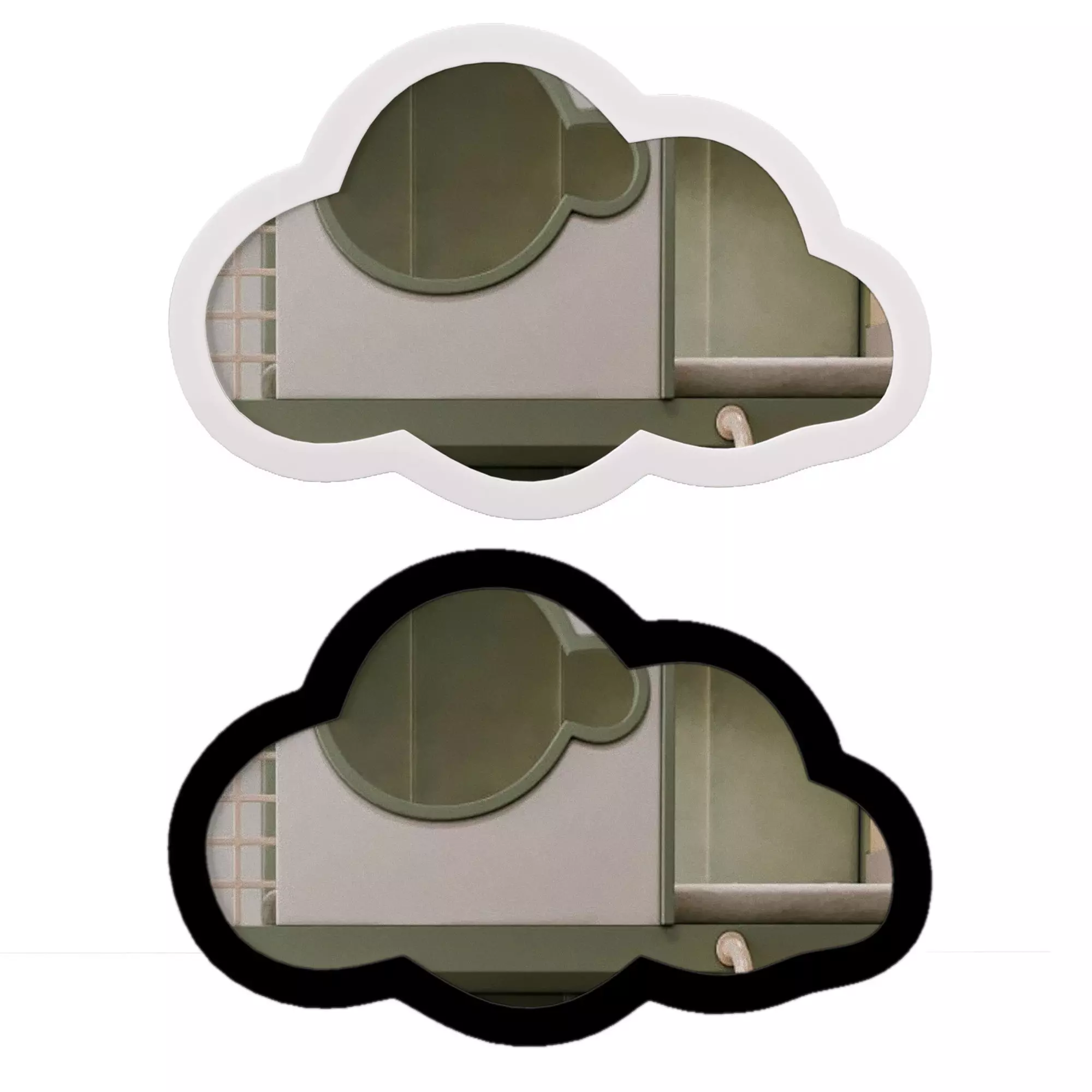 Cloud Shape Kids Room Mirror 3D model_0