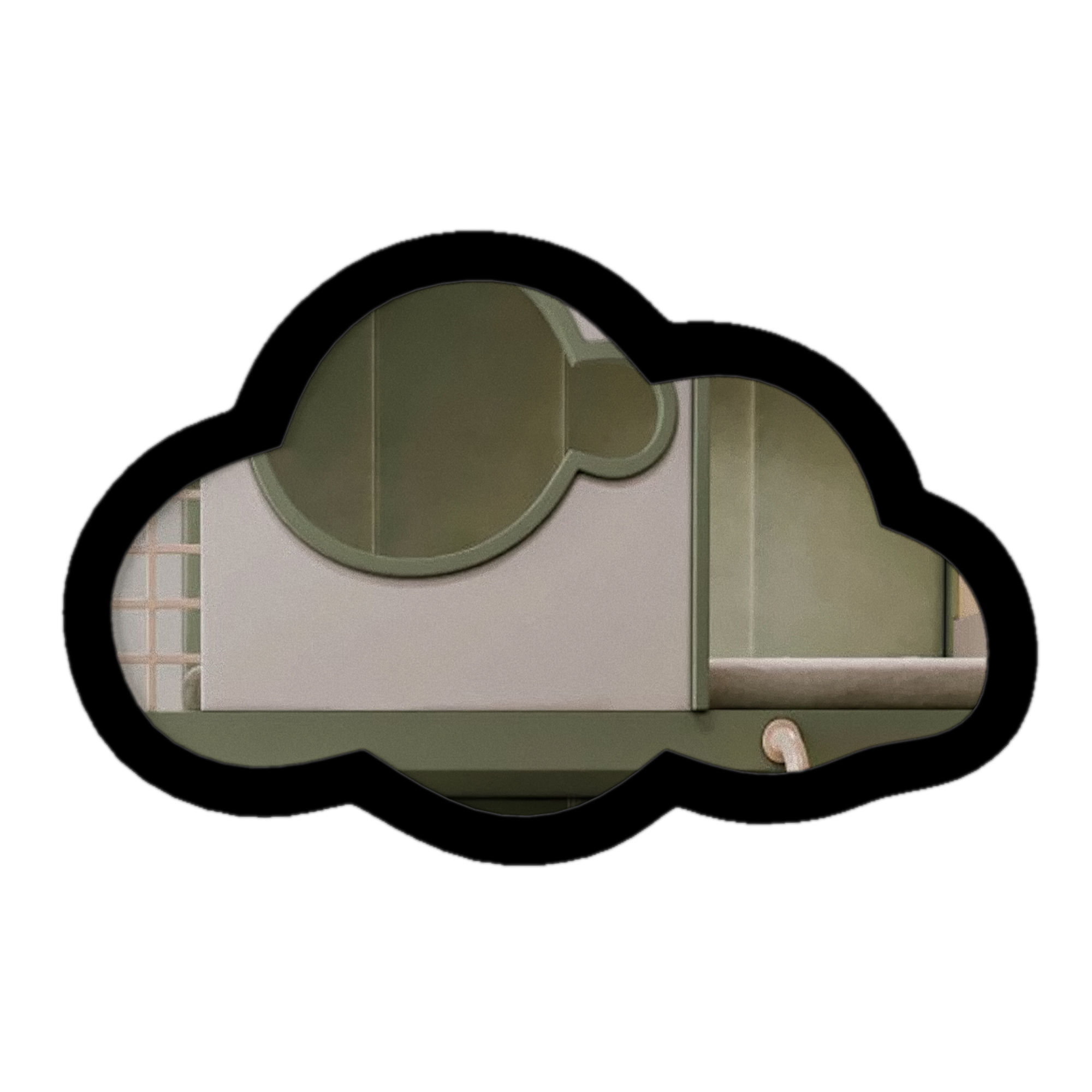 Cloud Shape Kids Room Mirror 3D model_2