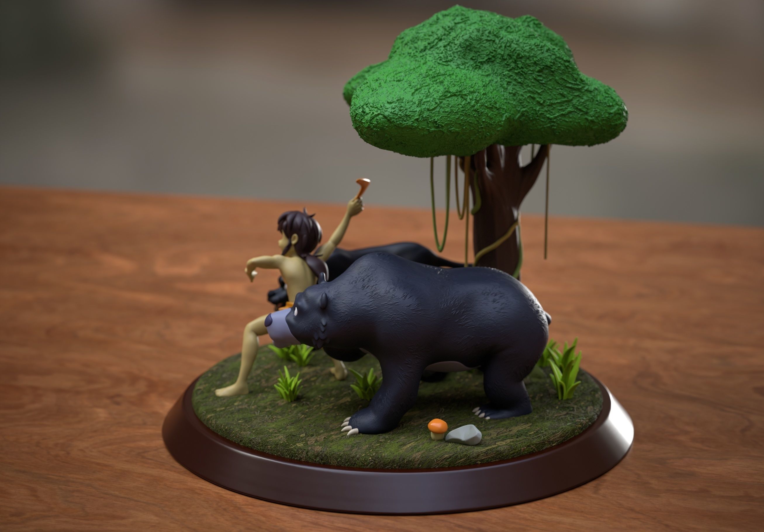 Mowgli Baloo and Baguera from The Jungle book 3D model 3D printable ...
