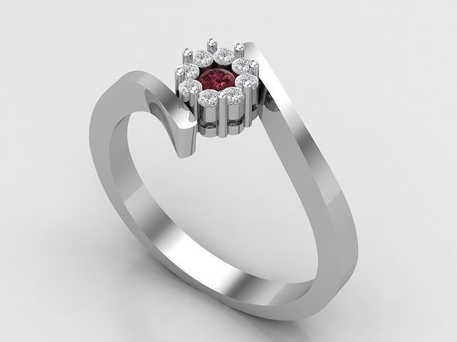 Diamond Engagment Ring 3D print model