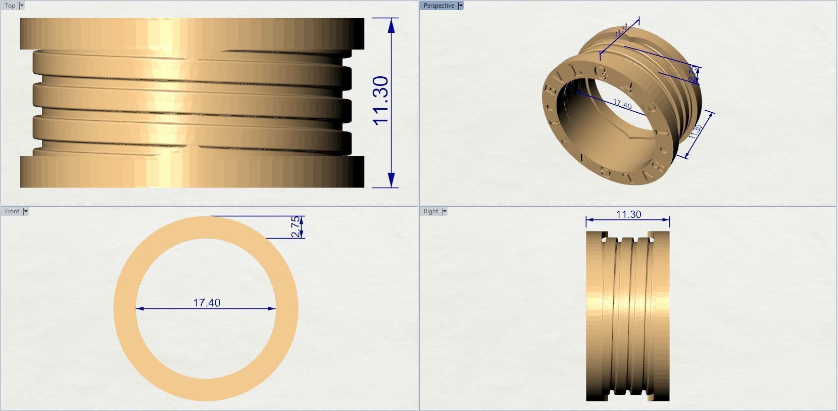Bulgari Zero1 Ring 3D print model_4