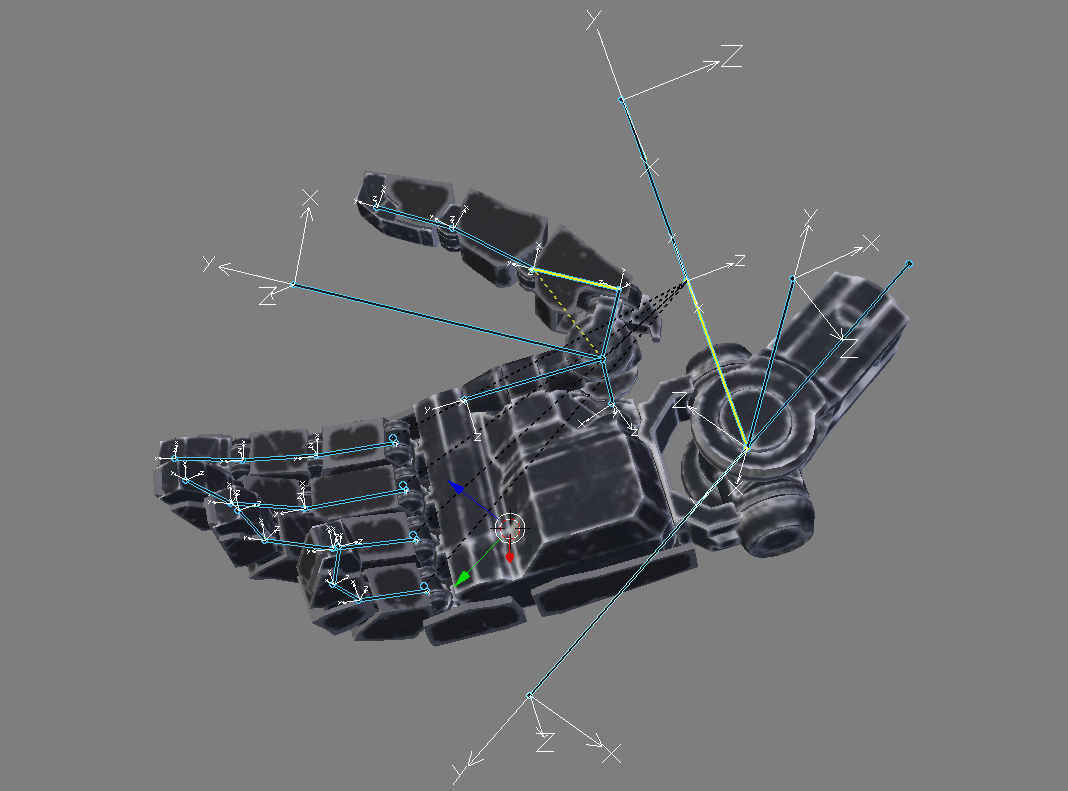 Low poly fully rigged robot hand Low-poly 3D model_4
