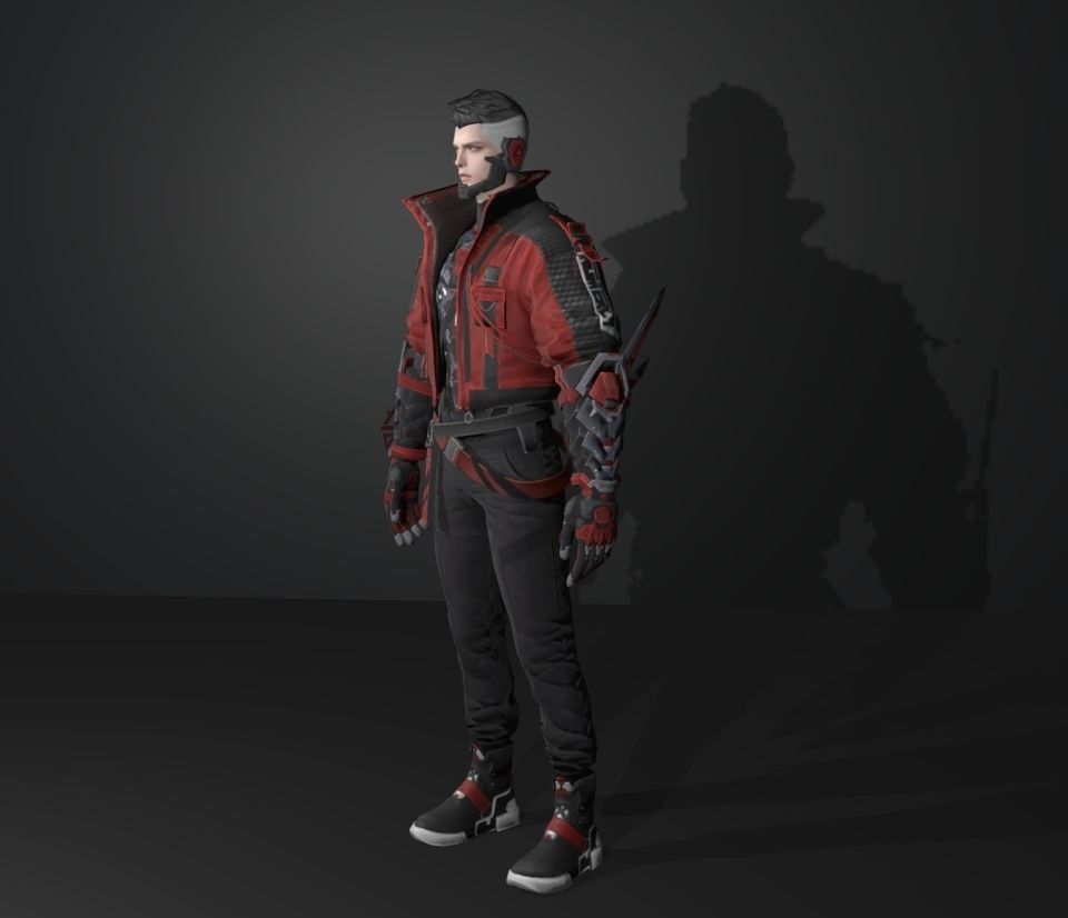 cyberpunk fighter 3D model_3