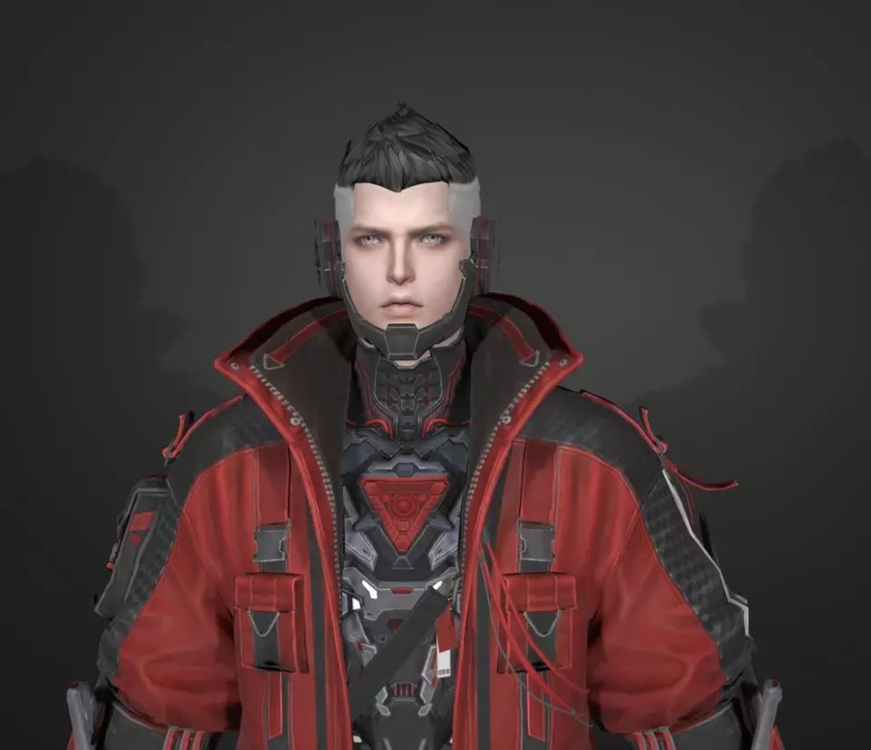 cyberpunk fighter 3D model_0