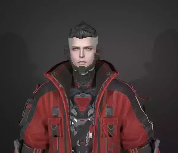 cyberpunk fighter 3D model