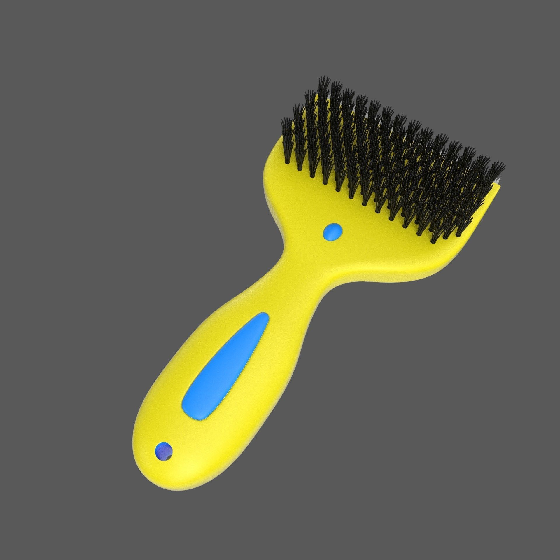 Grooming Brush Low-poly 3D model_7