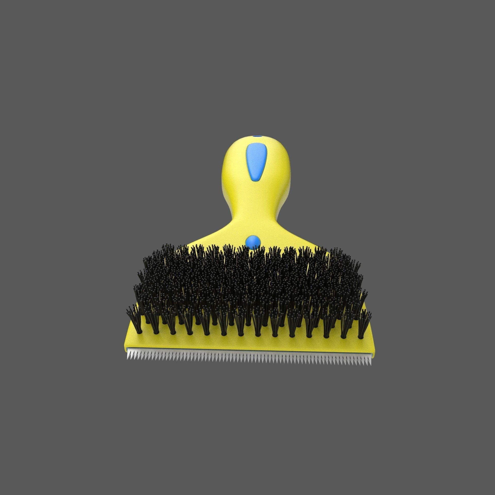 Grooming Brush Low-poly 3D model_6