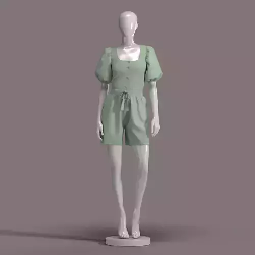 Women jumpsuit romper Clo3d Marvelous Designer digital clothing 3D model