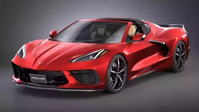 Chevrolet Corvette C8 Stingray CG 2020 LowPoly