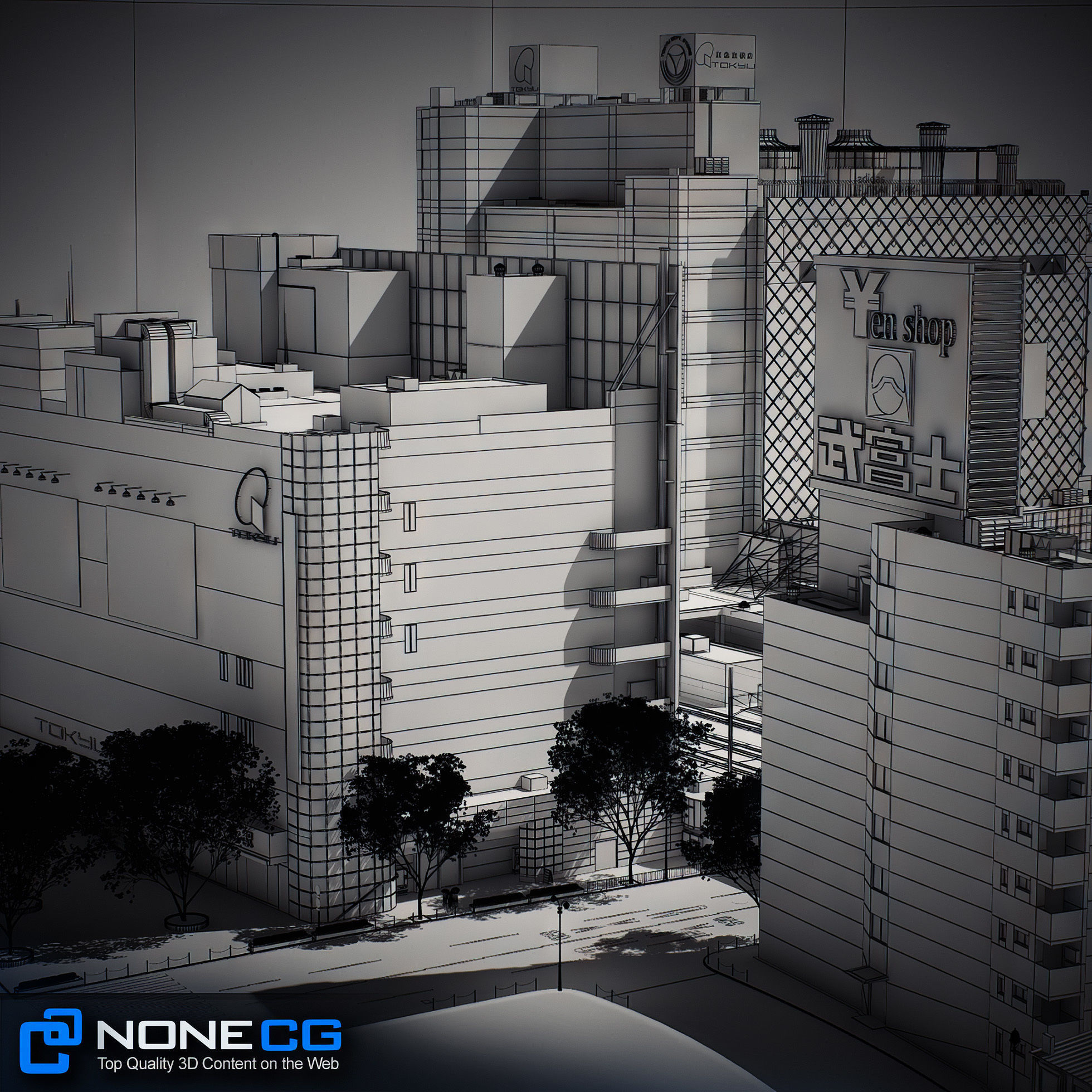 Tokyo Shibuya Block 7 3D model_14