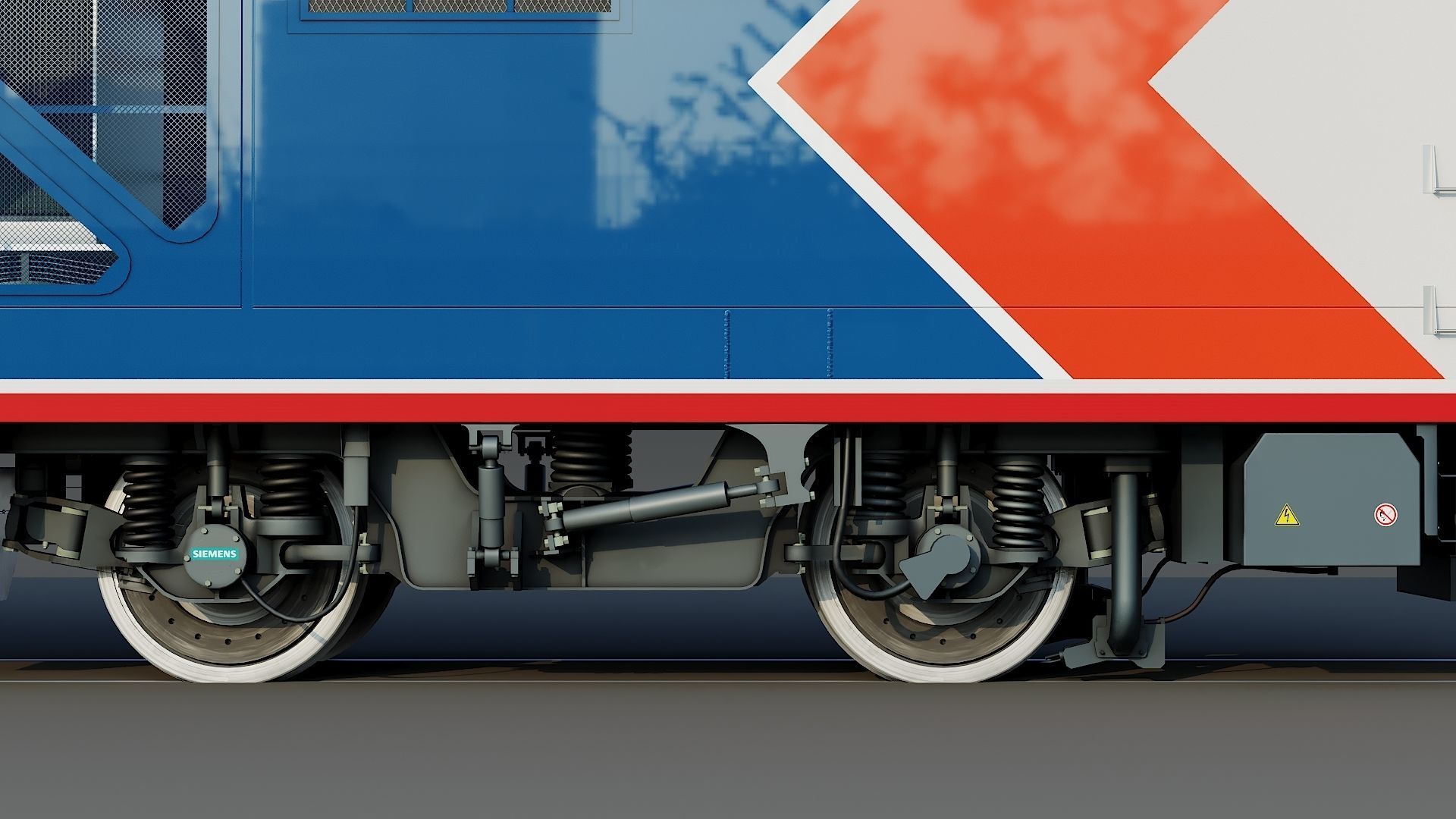 Locomotive Siemens Charger ALC-42 Blue Low-poly 3D model_24