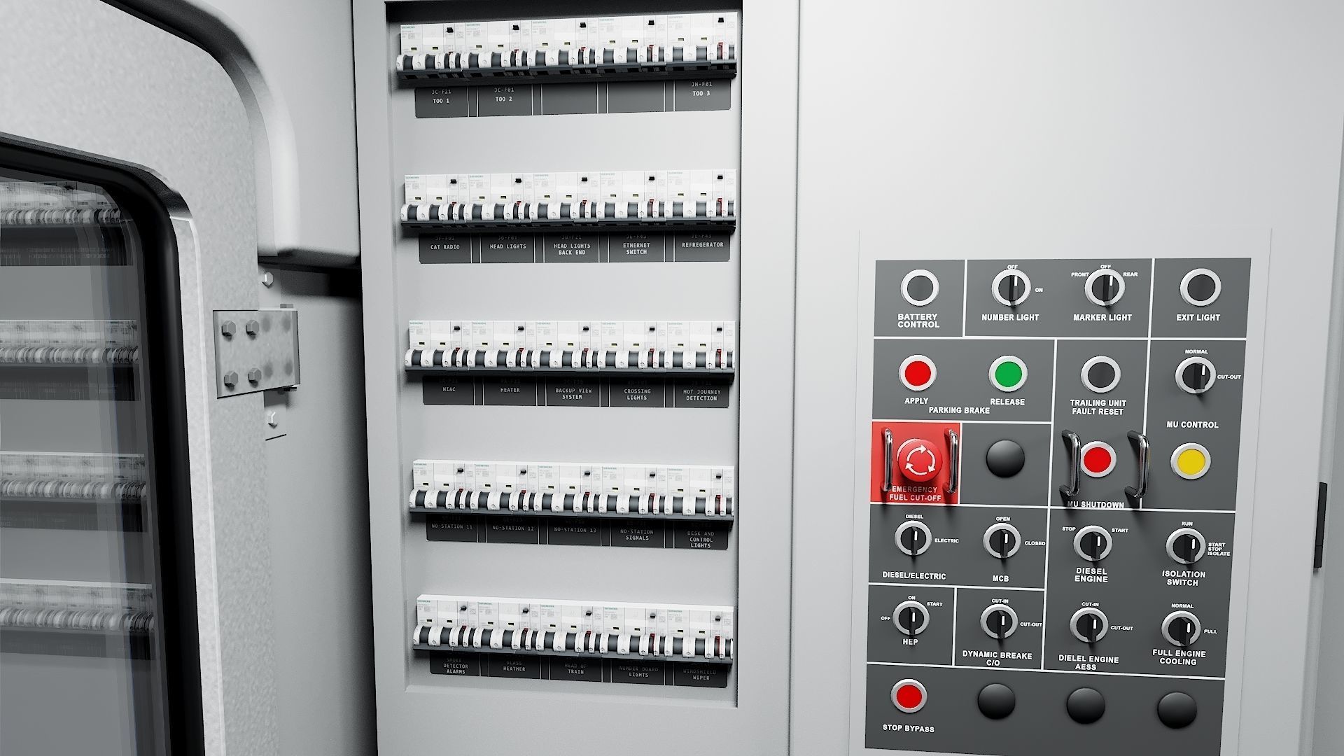 Locomotive Siemens Charger ALC-42 Blue Low-poly 3D model_19