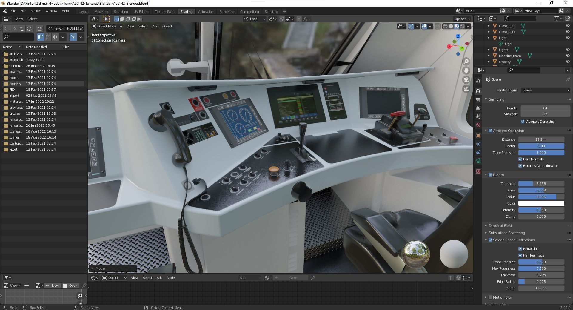 Locomotive Siemens Charger ALC-42 Blue Low-poly 3D model_61