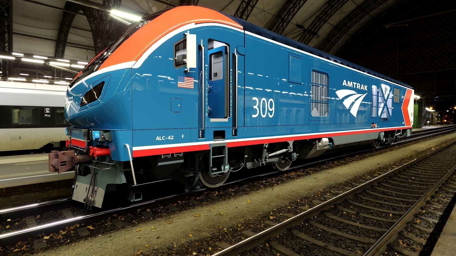 Locomotive Siemens Charger ALC-42 Blue Low-poly 3D model_40