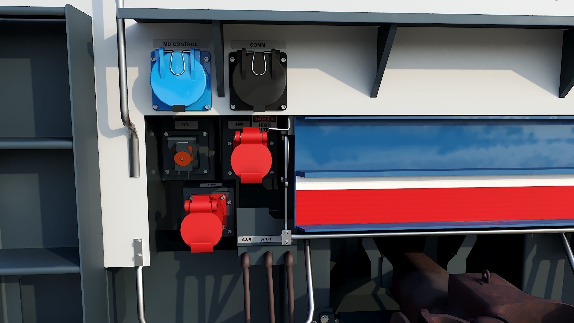 Locomotive Siemens Charger ALC-42 Blue Low-poly 3D model_28