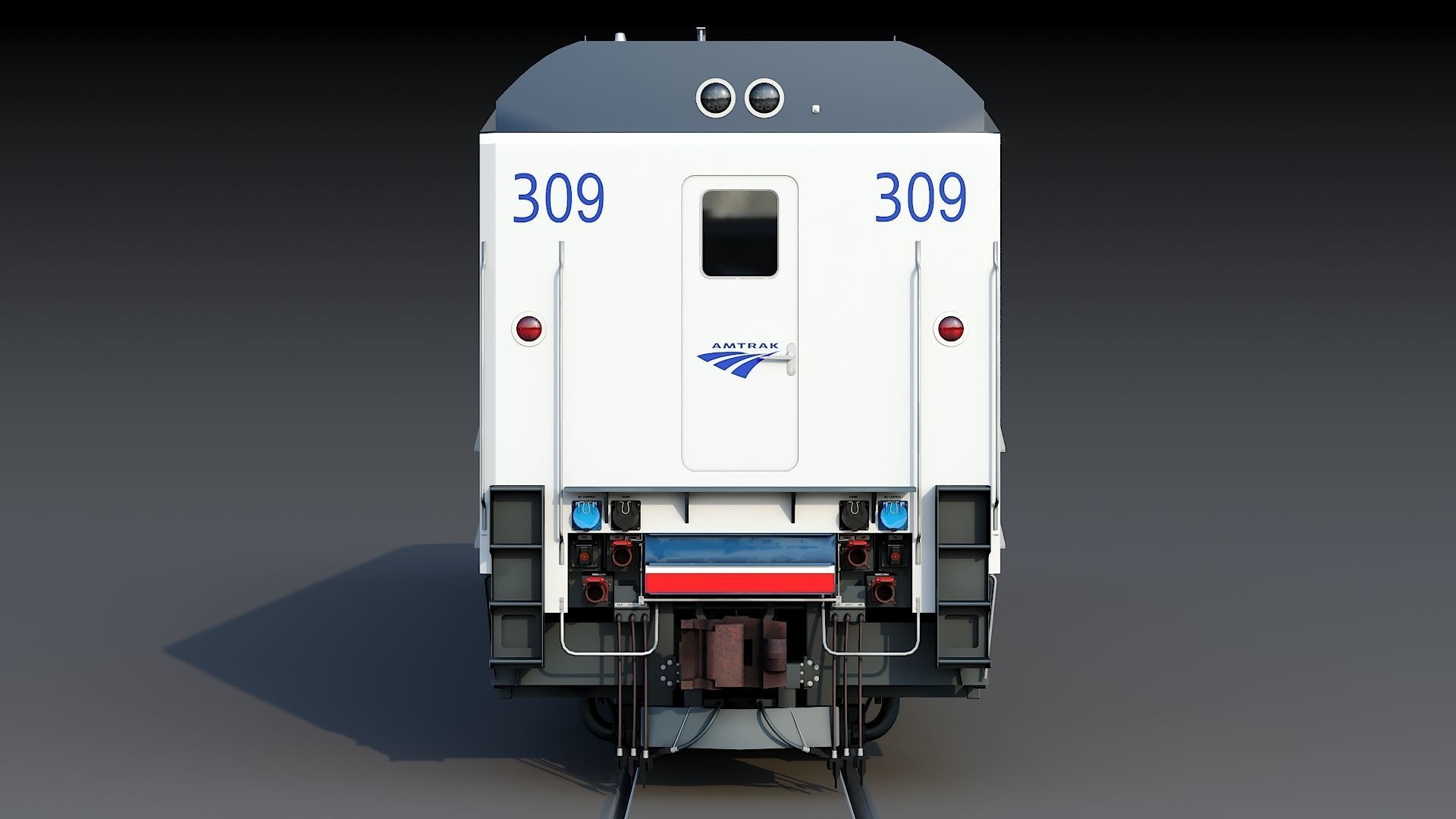 Locomotive Siemens Charger ALC-42 Blue Low-poly 3D model_6