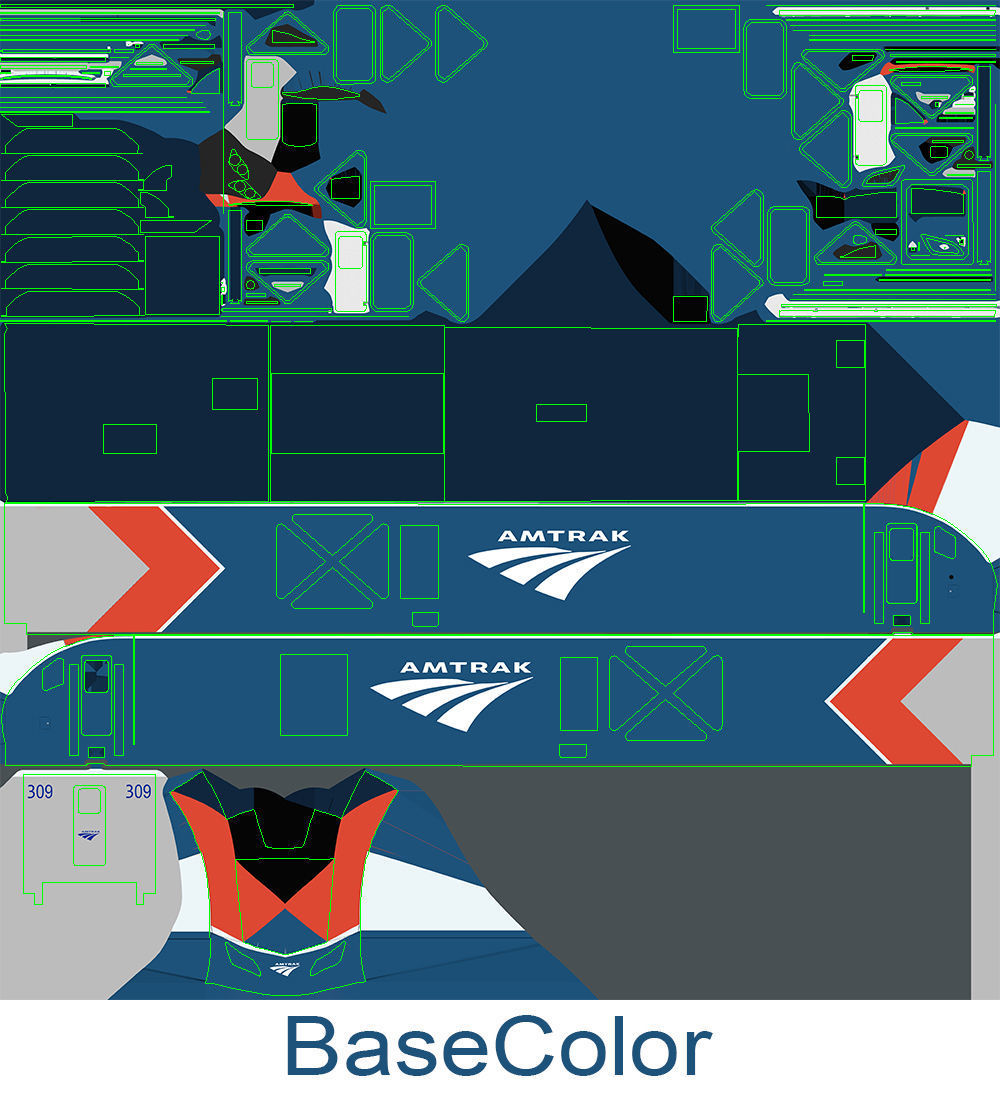 Locomotive Siemens Charger ALC-42 Blue Low-poly 3D model_64