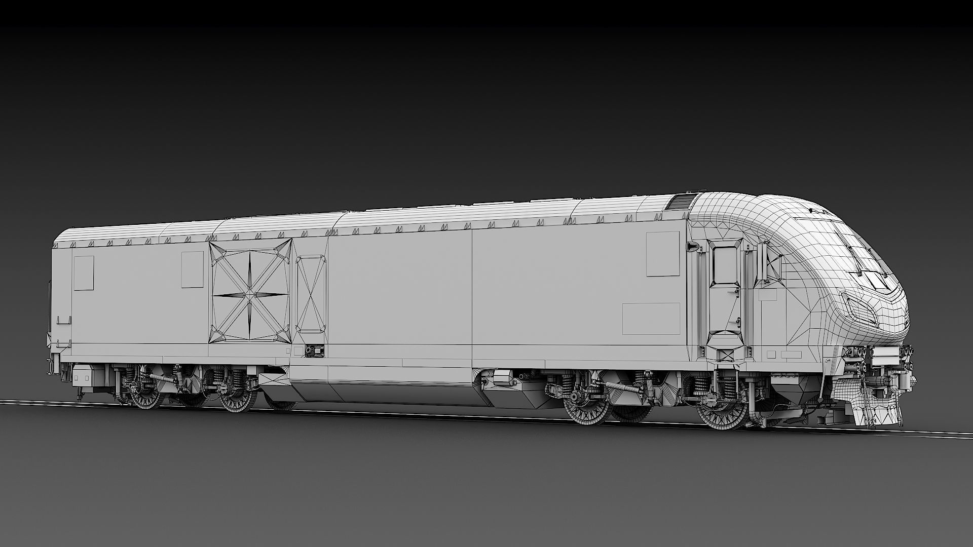 Locomotive Siemens Charger ALC-42 Blue Low-poly 3D model_50