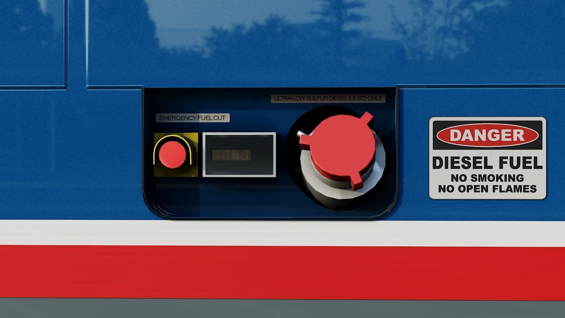 Locomotive Siemens Charger ALC-42 Blue Low-poly 3D model_22