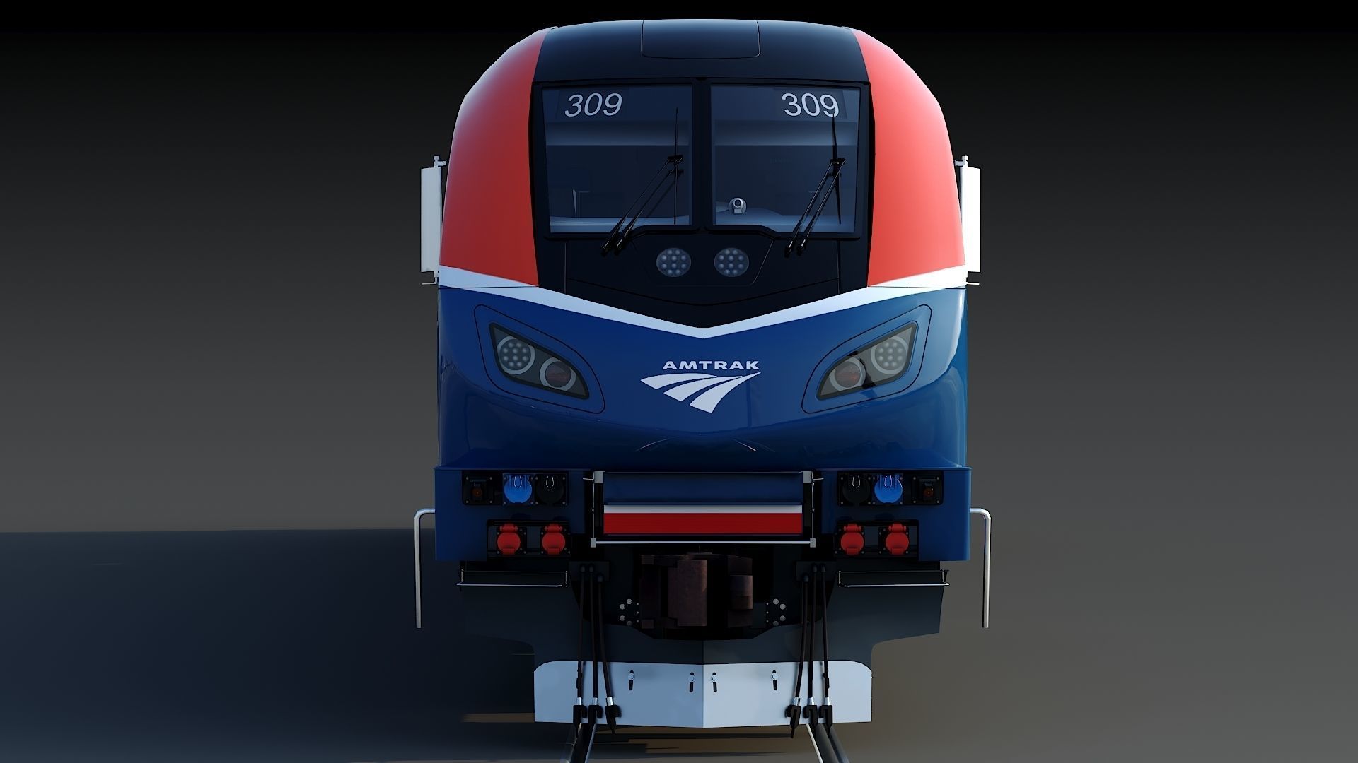 Locomotive Siemens Charger ALC-42 Blue Low-poly 3D model_11