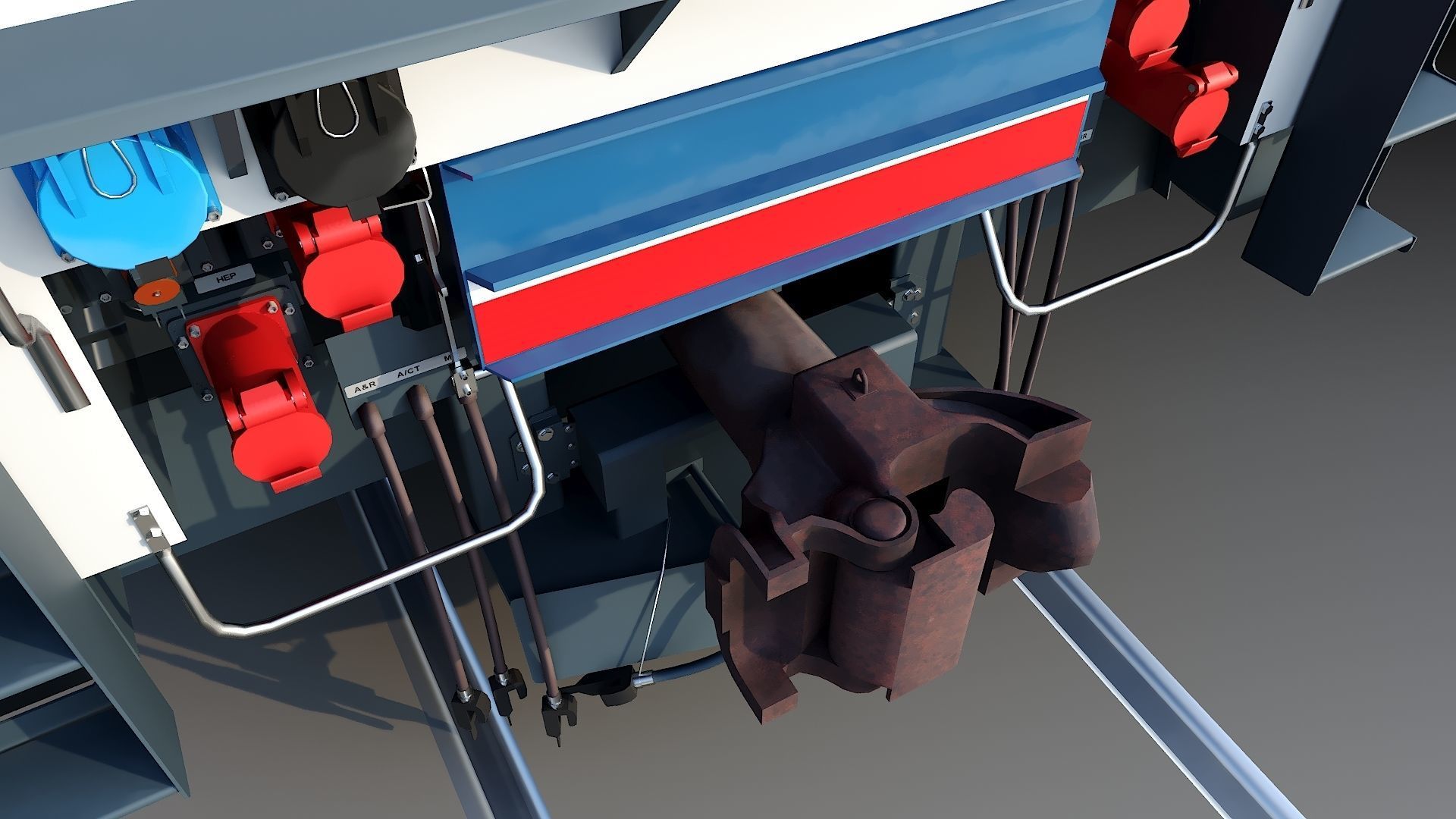 Locomotive Siemens Charger ALC-42 Blue Low-poly 3D model_29