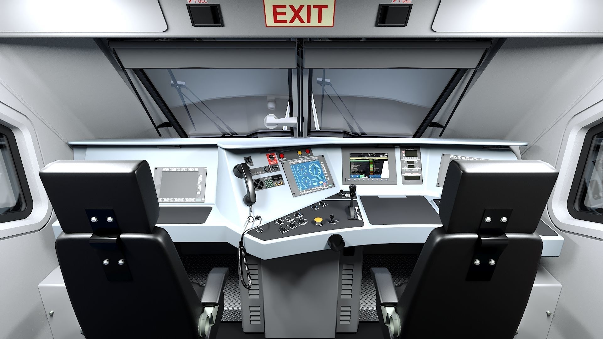 Locomotive Siemens Charger ALC-42 Blue Low-poly 3D model_15