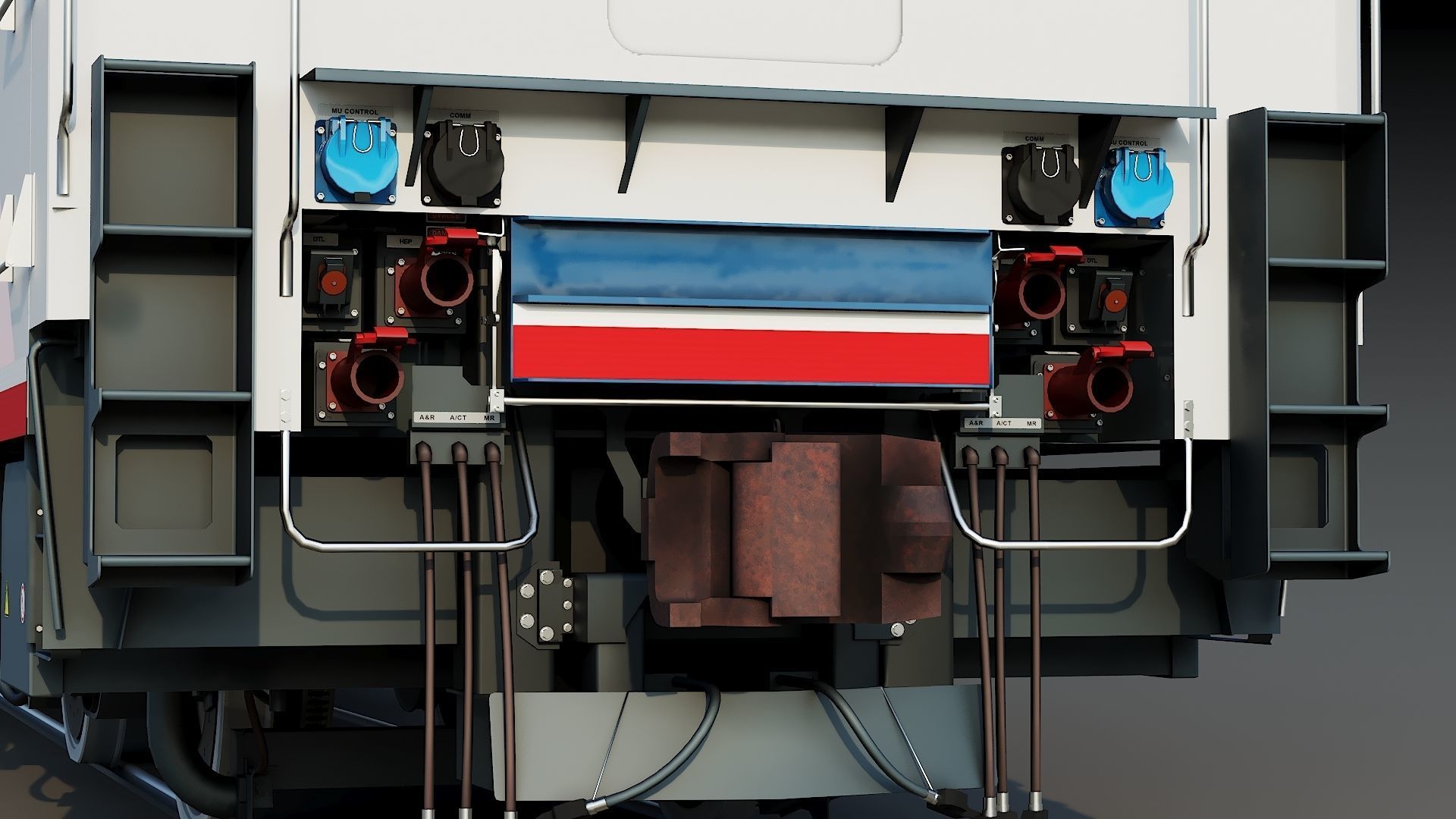 Locomotive Siemens Charger ALC-42 Blue Low-poly 3D model_25