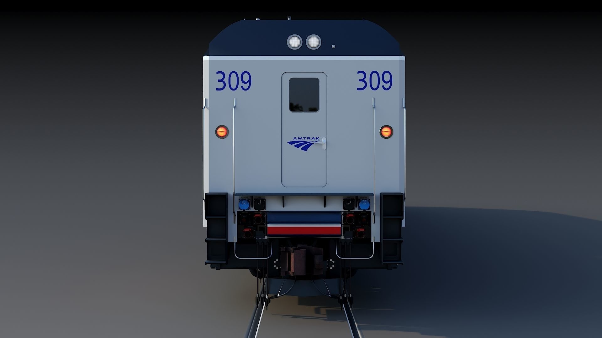 Locomotive Siemens Charger ALC-42 Blue Low-poly 3D model_7