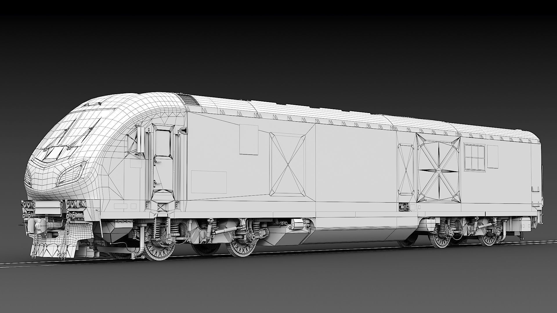 Locomotive Siemens Charger ALC-42 Blue Low-poly 3D model_43