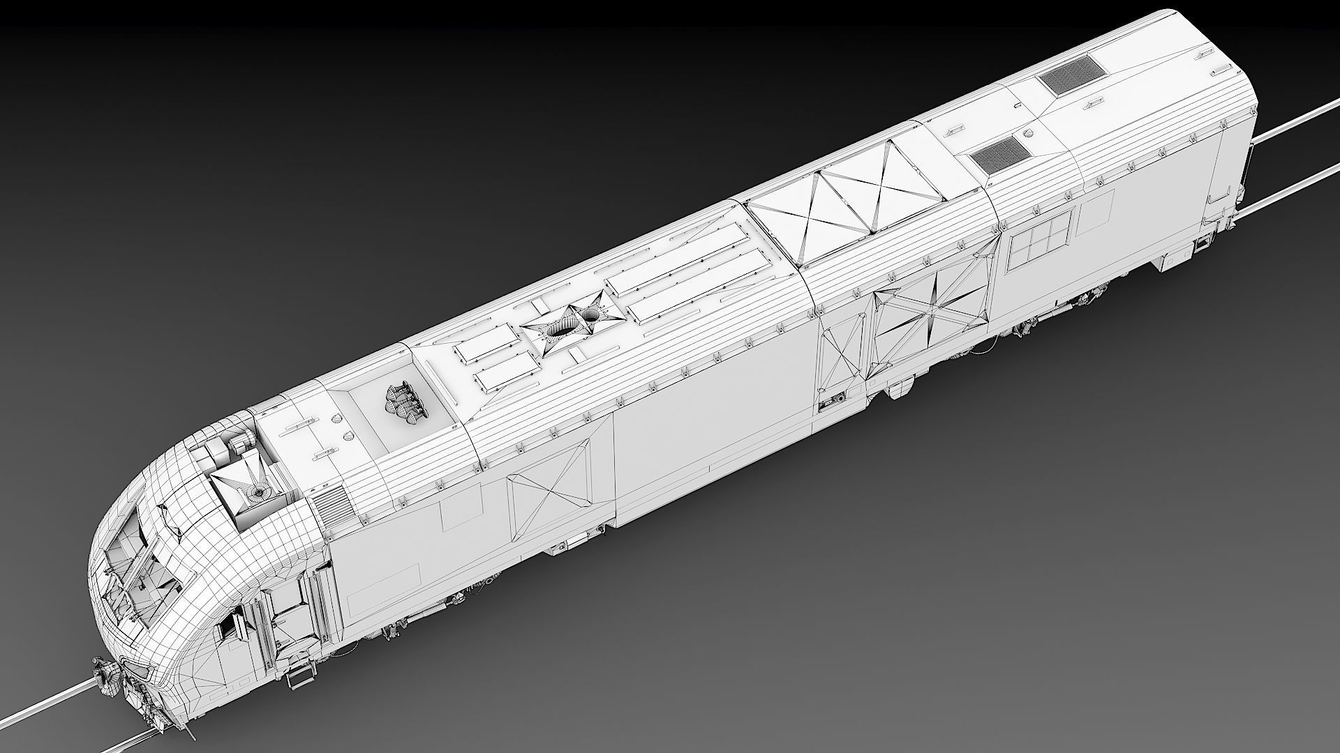 Locomotive Siemens Charger ALC-42 Blue Low-poly 3D model_48