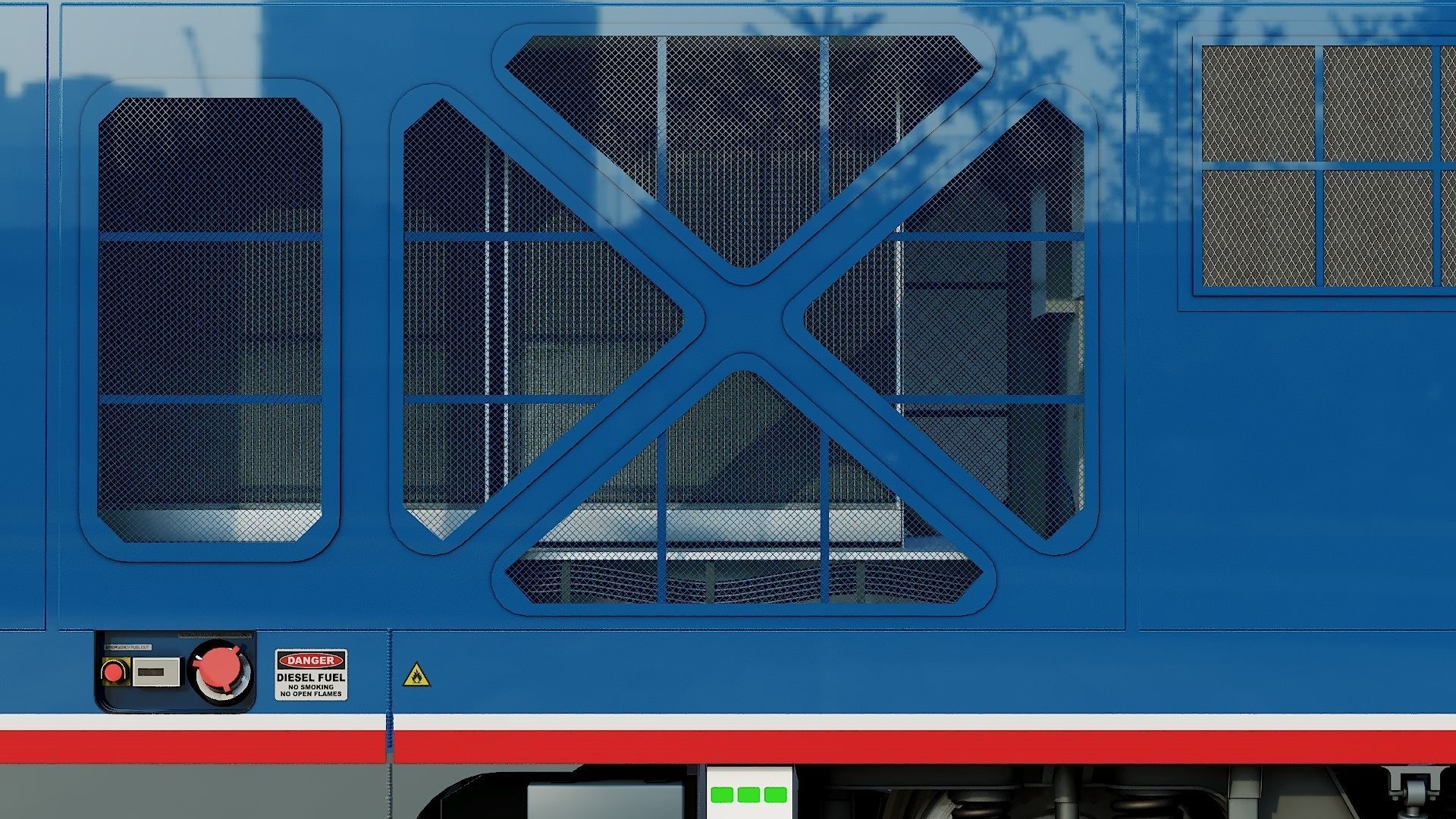 Locomotive Siemens Charger ALC-42 Blue Low-poly 3D model_23