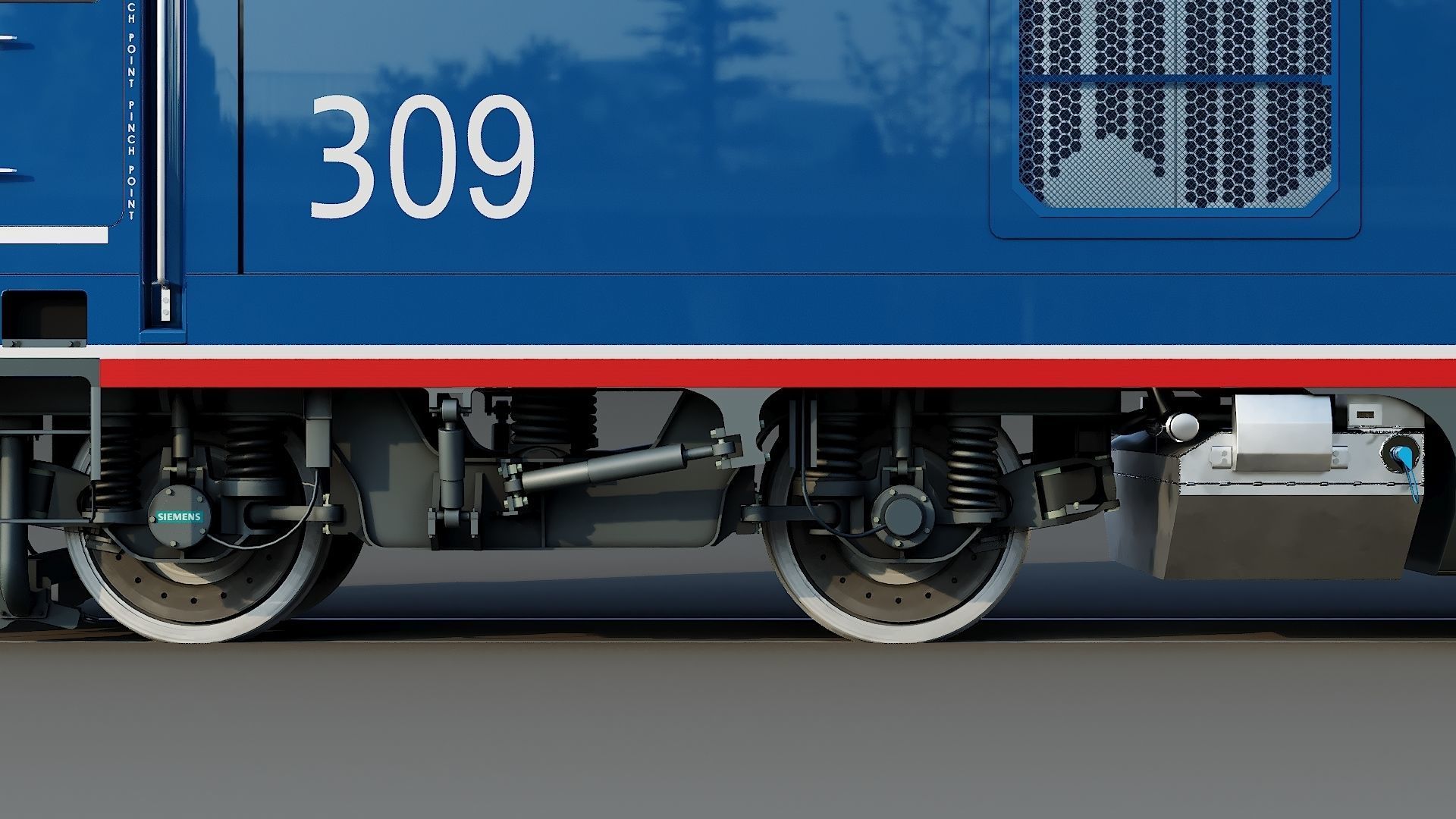 Locomotive Siemens Charger ALC-42 Blue Low-poly 3D model_21