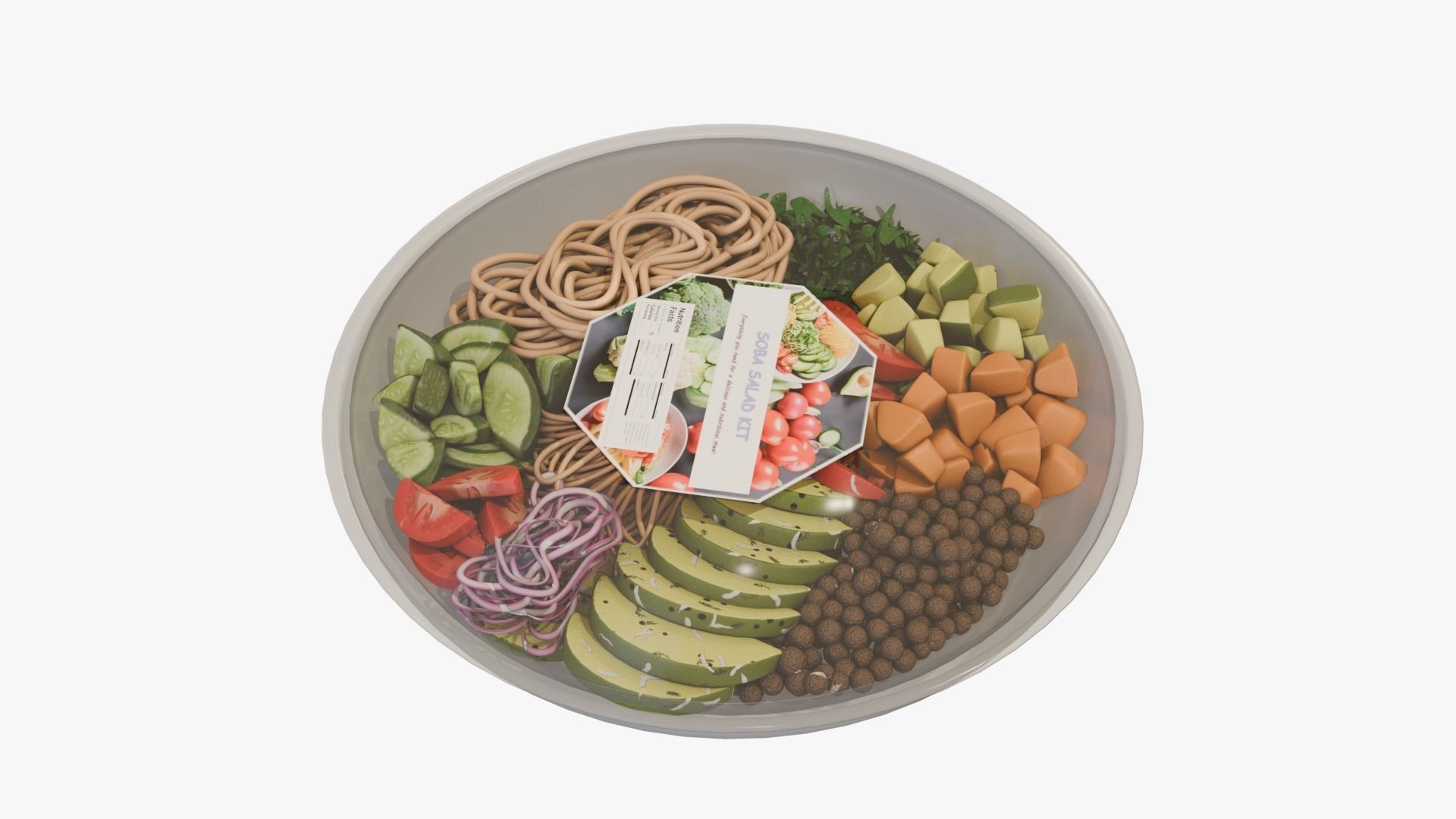 Noodles Soba Salad Kit Low-poly 3D model_2