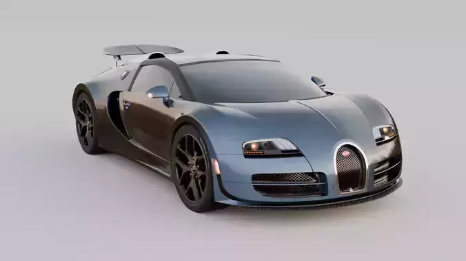 the Bugatti car model - high poly