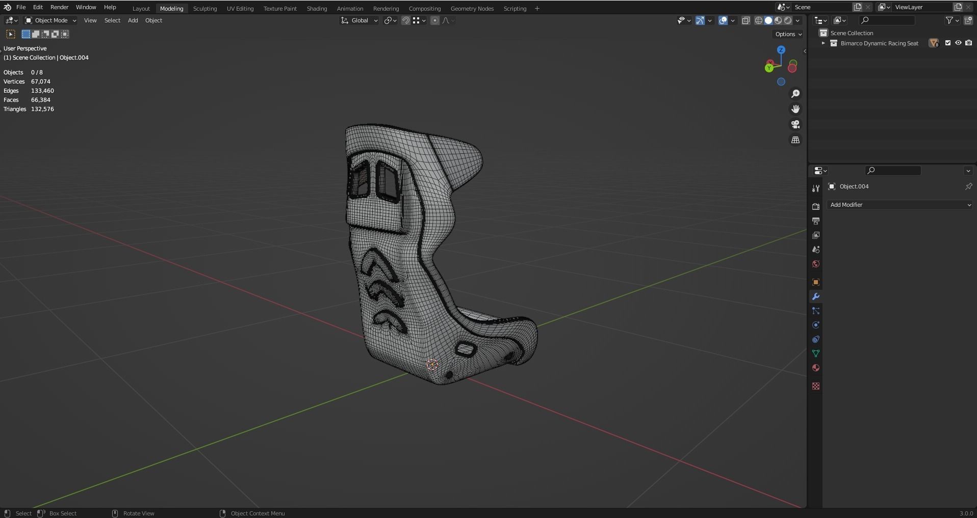 Bimarco Dynamic Racing Bucket Seat Blue 3D model_11