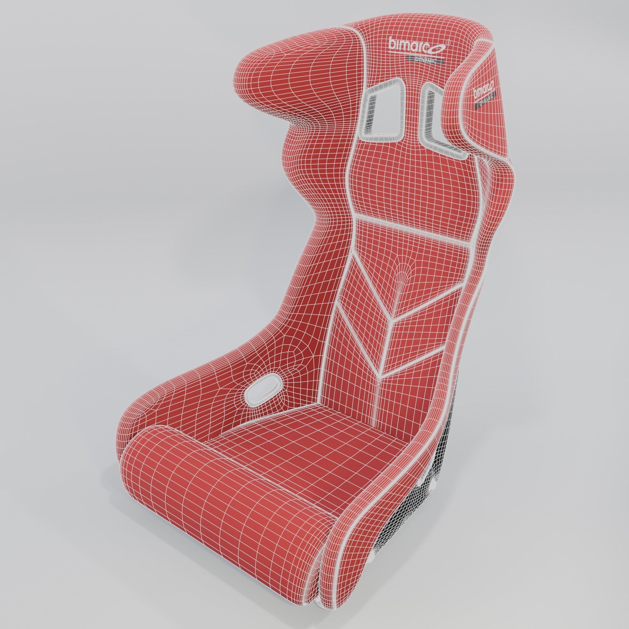 Bimarco Dynamic Racing Bucket Seat Red 3D model_6