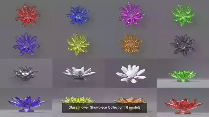 Glass Flower Showpiece Collection